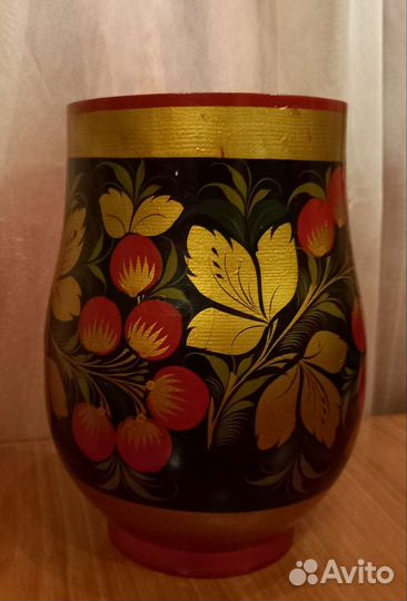 Ваза с хохломской росписью из СССР