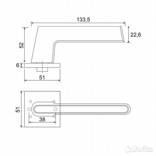 Ручки дверные Code Deco Slim H-30118-A-CRS/W, сат