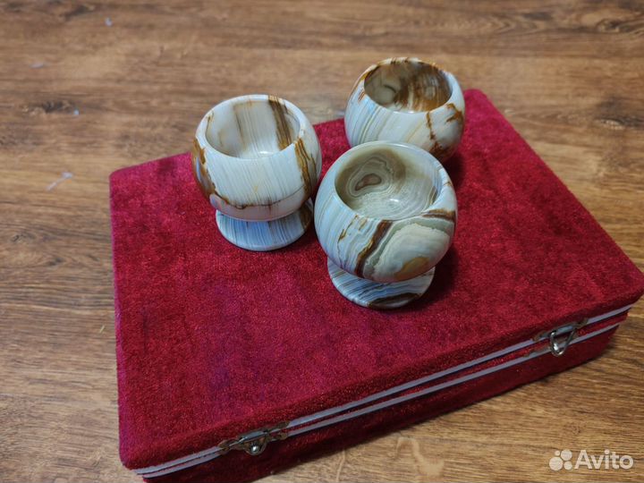 Подарочный набор Рюмок из Натурального Камня Оникс