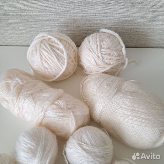 Пряжа белая для вязания пакетом 500гр