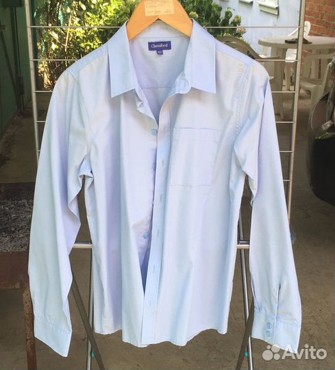 Рубашка школьная голубая