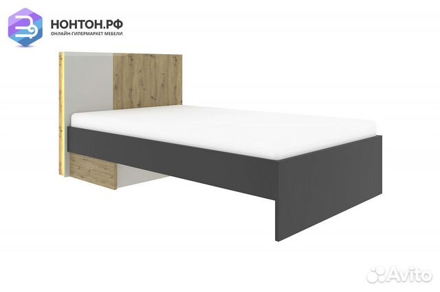 Кровать kubo артизан / чёрный / серый