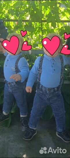 Костюм для двойни мальчиков 12 мес