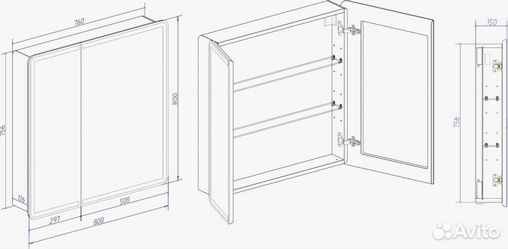 Шкаф с зеркалом в ванную