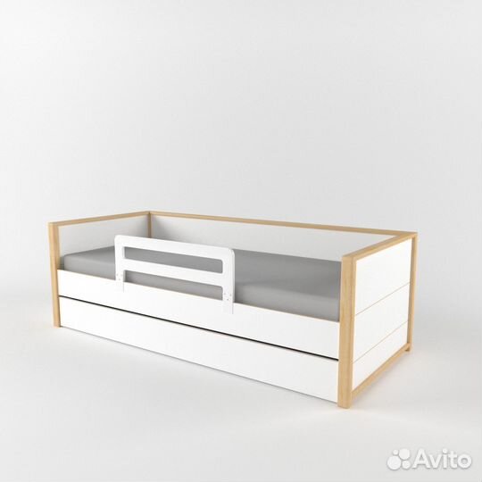 «Робин Лайт» Кровать нижняя с бортиком и ящиком