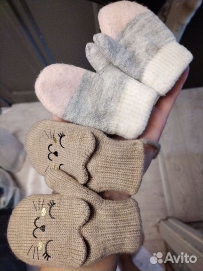 Варежки детские 1 год