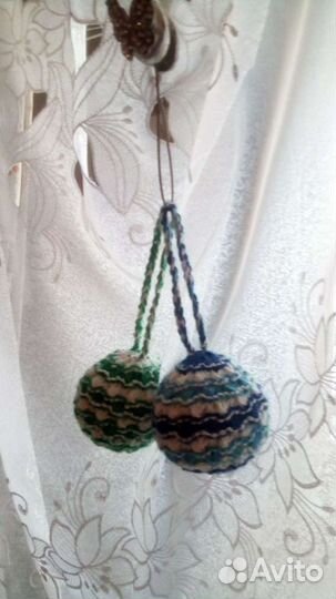 Новогодняя поделка. Вязанные шары