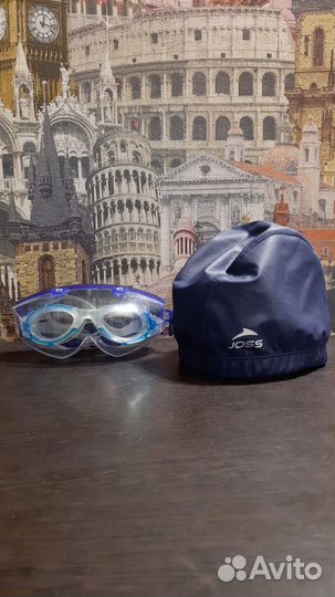 Мужская шапочка для плавания и очки