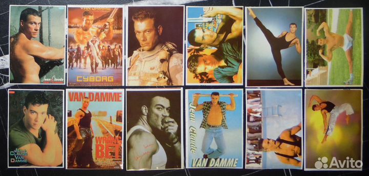 Наклейки Ван Дамм Шварц и др звёзды Голливуда 90-х