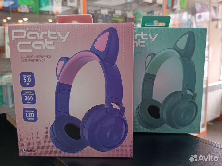 Беспроводные наушники с кошачьими ушками Qumo