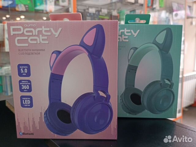Беспроводные наушники с кошачьими ушками Qumo