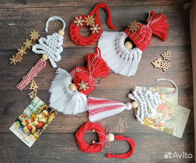 Новогодние украшения макраме набор