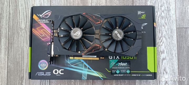 Видеокарта asus GeForce GTX 1050 Ti ROG strix 4gb