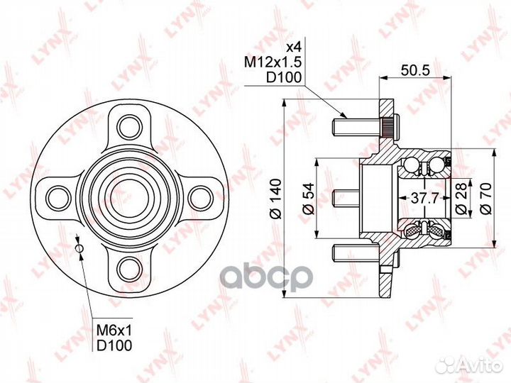 Ступица колеса зад прав/лев WH1115 lynxauto