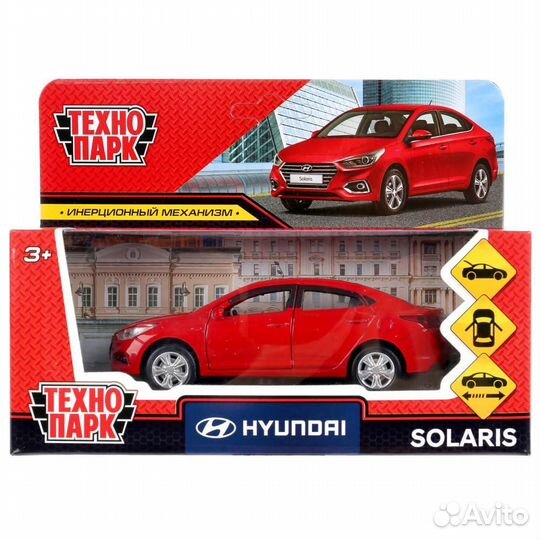 Машина Hyundai Solaris 12 см красная металл инерция Технопарк solaris2-12-RD