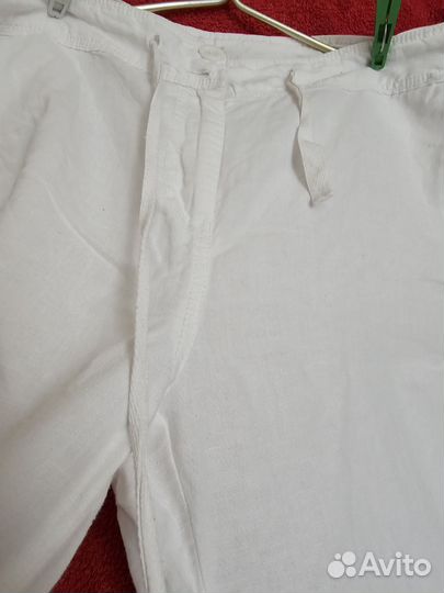 Брюки кюлоты женские, лён 56-58