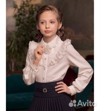 Блузка «Розовый какаду», 140 размер, молочный