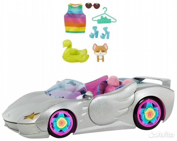 Новый Barbie Mattel автомобиль с аксессуарами ориг