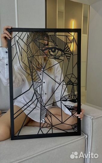 Панно картина из металла лицо