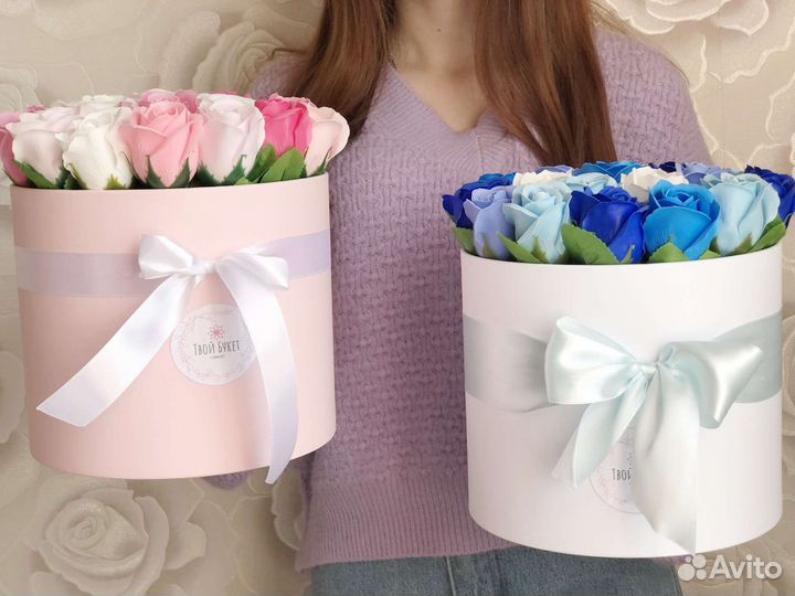 Мыльные розы букет в коробке