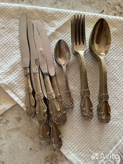 Набор столовых приборов СССР Серебренная Роза