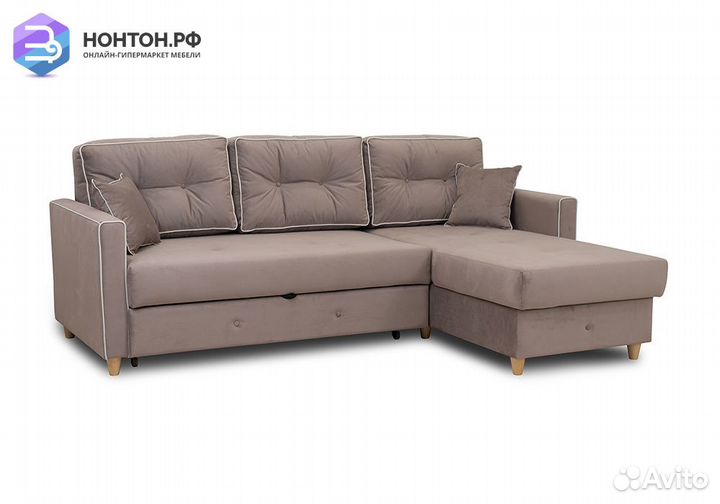 Диван угловой дельфин Айрин светло-коричневый