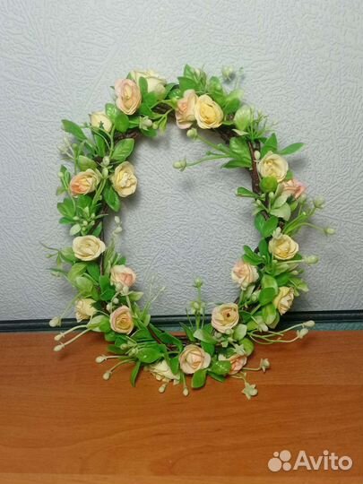 Декоративный венок, пасхальный, подарок на 8 марта