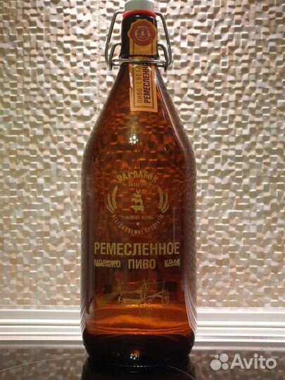 Бугельная бутылка стеклянная 1 литр