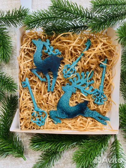 Елочные новогодние игрушки из эпоксидной смолы