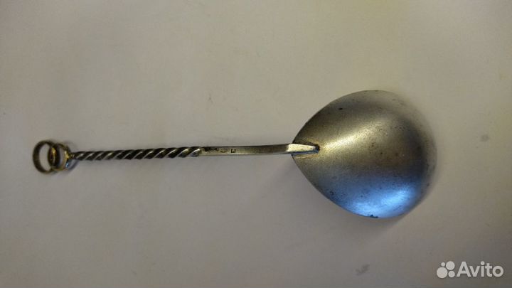 Салатная ложка. серебро 916 проба С позолотой. та