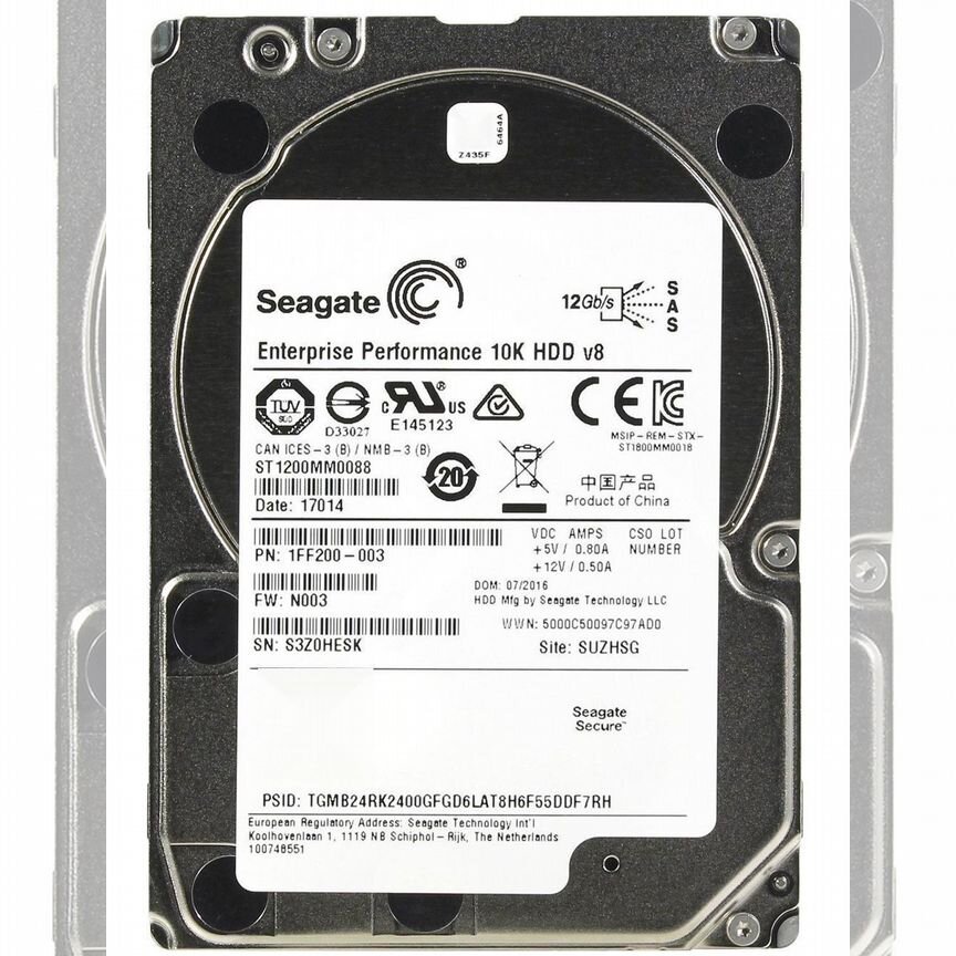 [ST1200MM0088] Жесткий Диск Seagate 1.2tb Sas 2.5 St1200mm0088