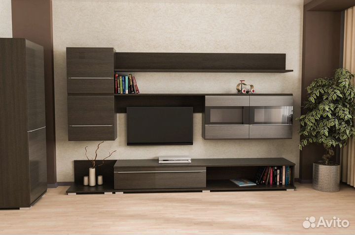 Стенка в гостиную с полками