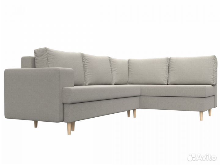 Диван угловой Сильвана правый угол, рогожка, амур бежевый