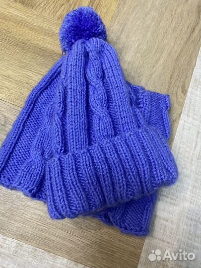 Вязаная шапочка и снуд ручная работа