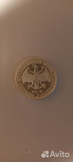Монета серебро Германия 5 марок 1967г