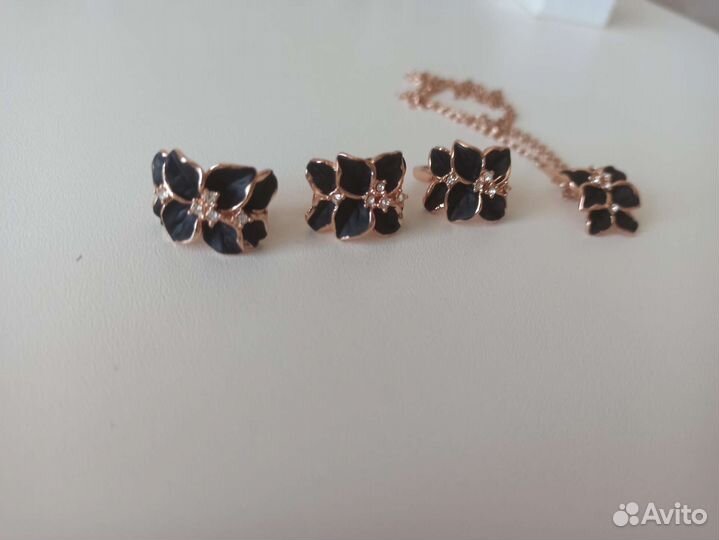 Серьги кольцо кулон