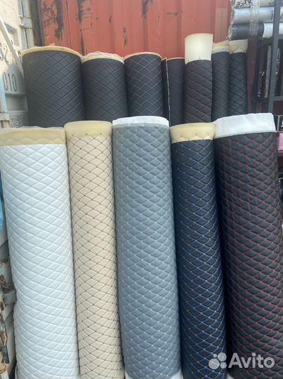 Экокожа ромб, стеганная кожа в ассортименте