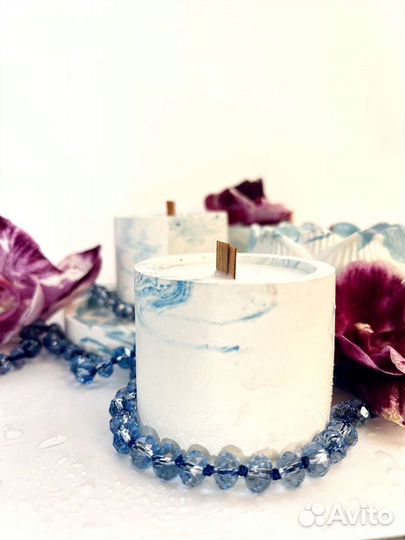 Ароматические свечи ручной работы в гипсе и стекле