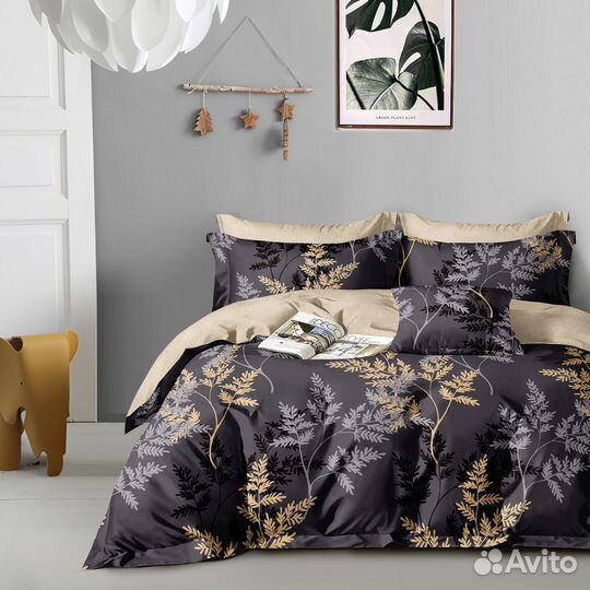 Комплект постельного белья евро с простыней на рез