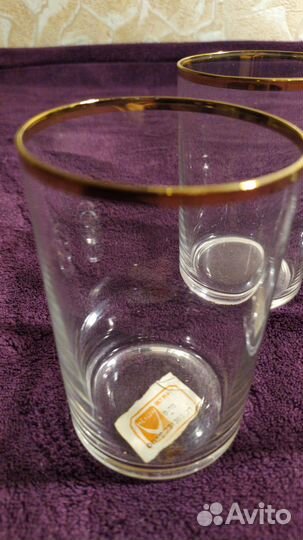 Стаканы, тонкое стекло, в подстаканники. СССР