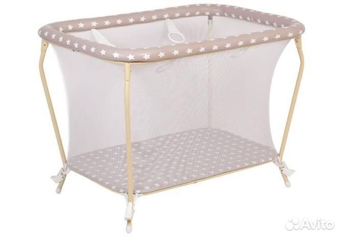 Манеж Polini kids Classic Звезды макиато белый