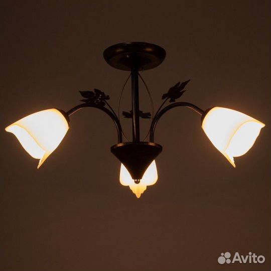 Люстра 'Сусана' 3х15Вт Е27 черный/золото 53х53х32с