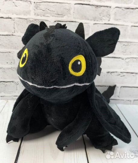 Мягкая игрушка, дракон Ночная Фурия, 24см