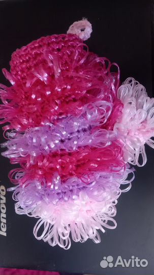 Мочалка -варежка вязанная для душа, бани и т.д