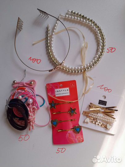 Заколки ободки корона резинки для волос