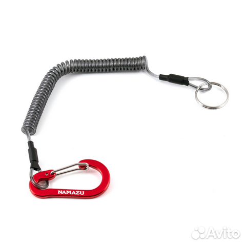 Шнур витой страховочный с карабином для рыбалки