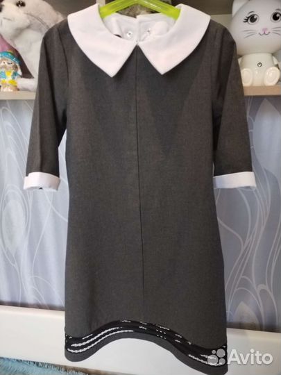 Платье школьное серое