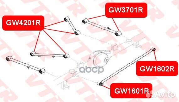 Втулка поперечной тяги (к кузову) GW1602R VTR