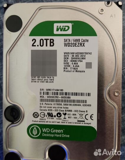 Жесткий диск wd green 2tb