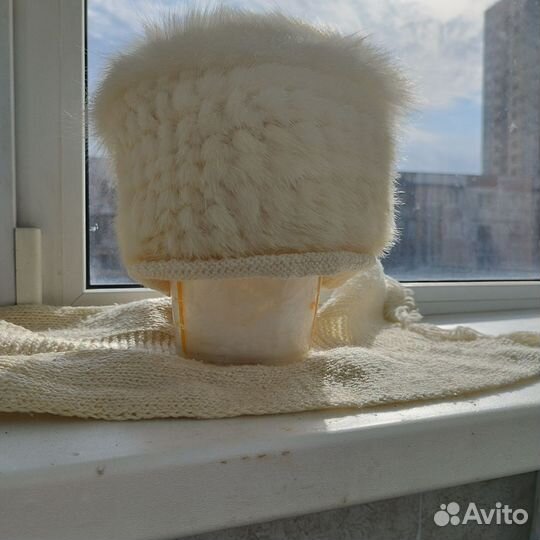 Шапка из вязаной норки